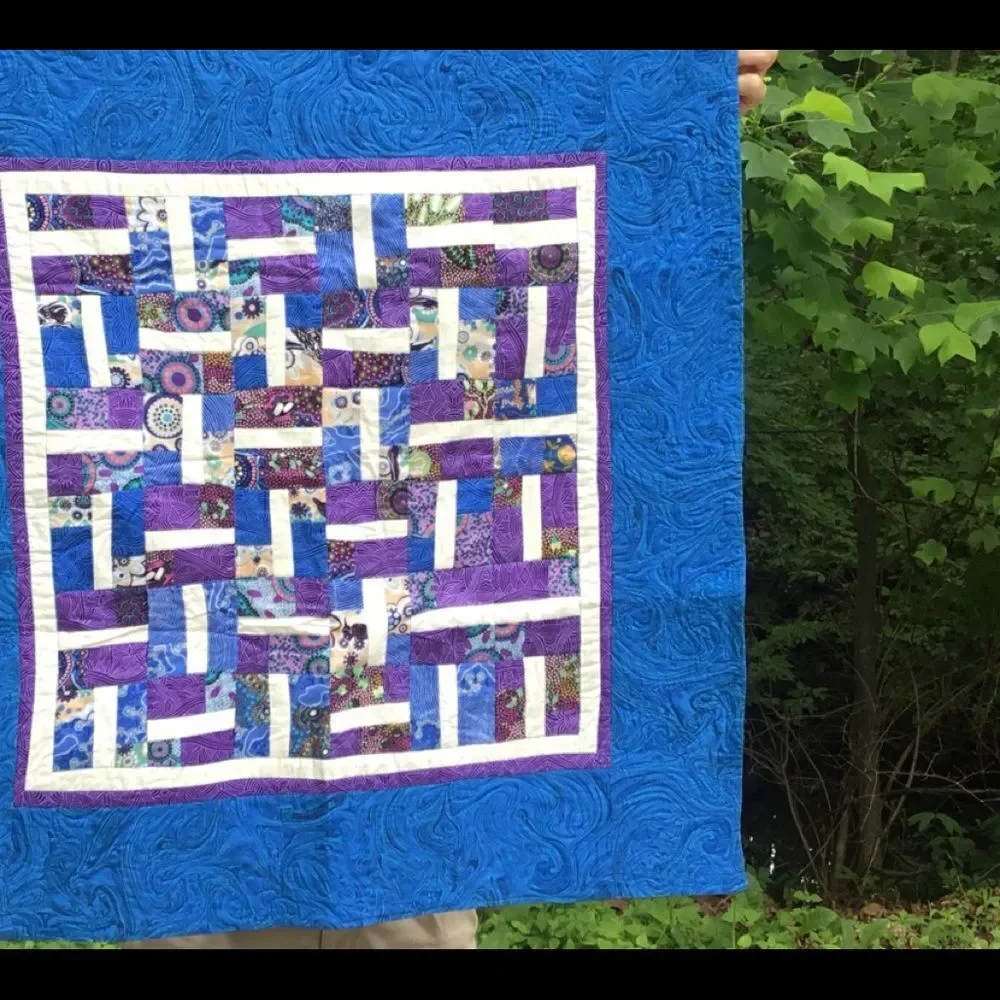 NWT Hand Crafted Blue & Purple Quilt